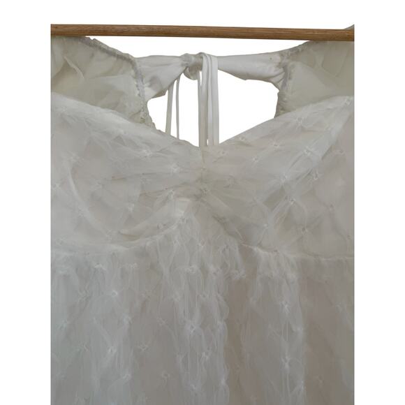 LPA Taluah Mini Dress Womens Small White Cottagecore Whimsy Boho Peasant - Picture 9 of 16